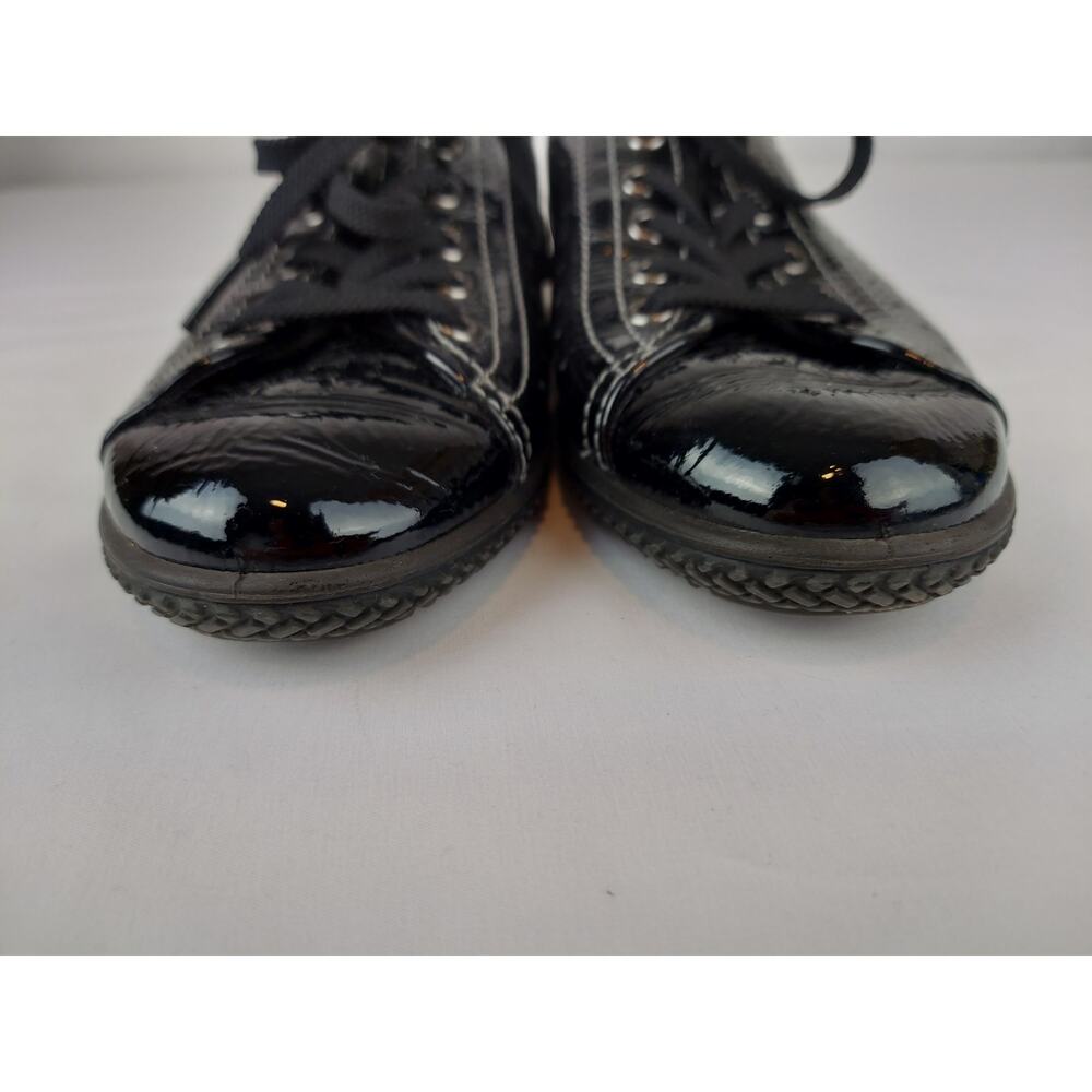 ECCO Women's Spin Black Patent Leather Lace Up Sneaker Size 7 - Picture 6 of 11
